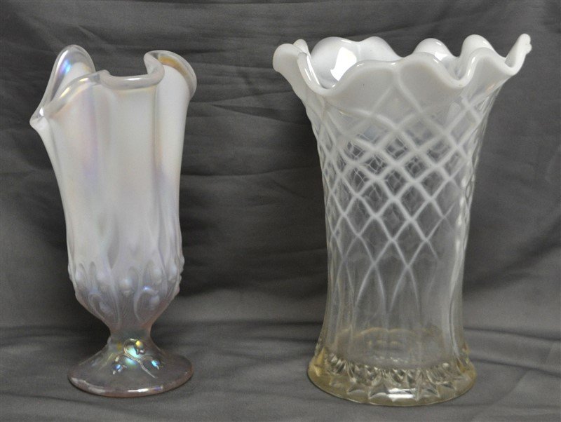 2 PC JEFFERSON OPALESCENT & FENTON LILY OF THE VALLEY (1 of 8)