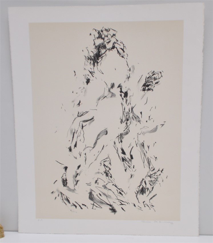 DE KOONING SIGNED ARTISTS PROOF LITHOGRAPH: Elaine de Kooning (American 1918-1989) signed original Artists Proof Lithograph. Designated A.P. and signed in pencil by the artist lower right. Page measures 22"x27.50". Weight 6 pounds. In protectiv