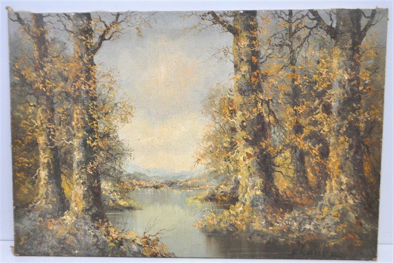 BRAUER OIL ON CANVAS FOREST SCENE (1 of 9)