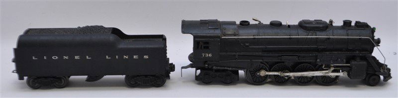 LIONEL TRAINS LOCOMOTIVE No. 736 + TENDER (1 of 10)