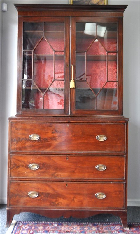 ENGLISH MAHOGANY SECRETARY BOOKCASE (1 of 10)