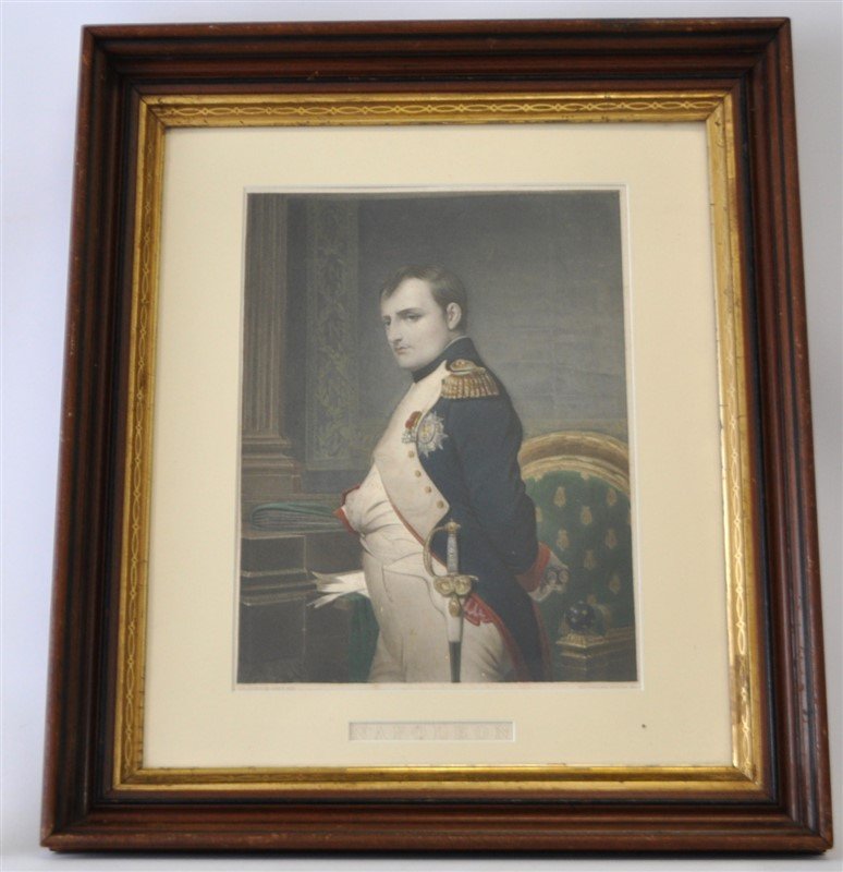 19TH C. HAND COLORED ENGRAVING OF NAPOLEON (1 of 8)