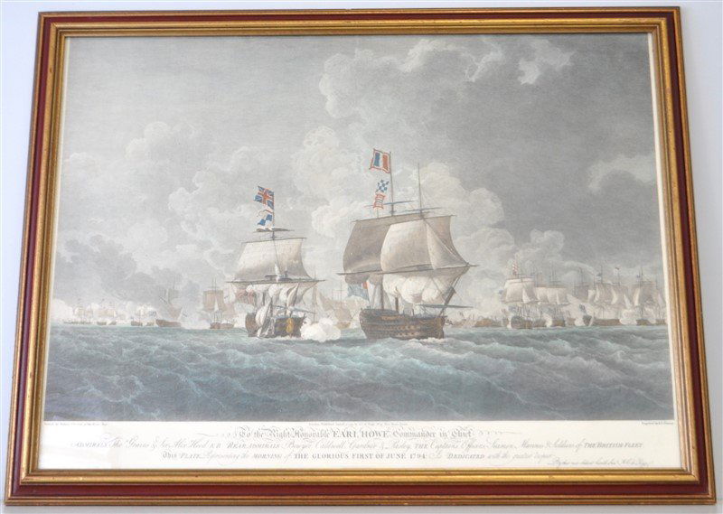 ANTIQUE HAND COLOURED MARITIME ENGRAVING (1 of 9)