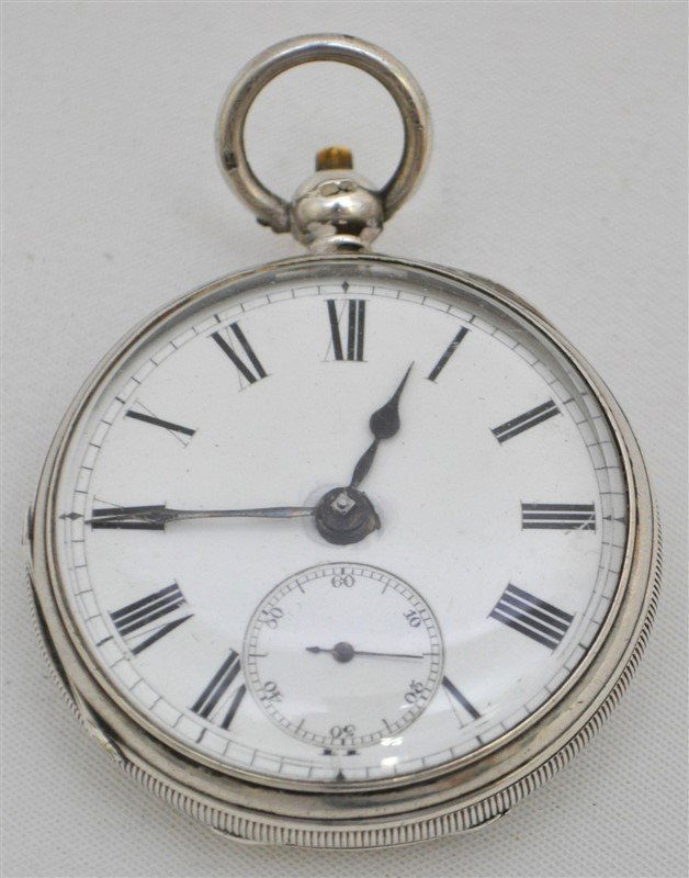 ENGLISH STERLING SILVER POCKET WATCH (1 of 6)