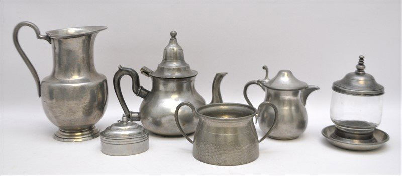 6 PC ANTIQUE PEWTER ETAIN - ENGLISH + MORE (1 of 10)