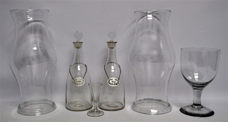 6 pc DECANTERS - HURRICANES - GLASSES (1 of 6)