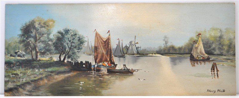 OIL ON PANEL SAILBOATS HENRY HALL (1 of 8)