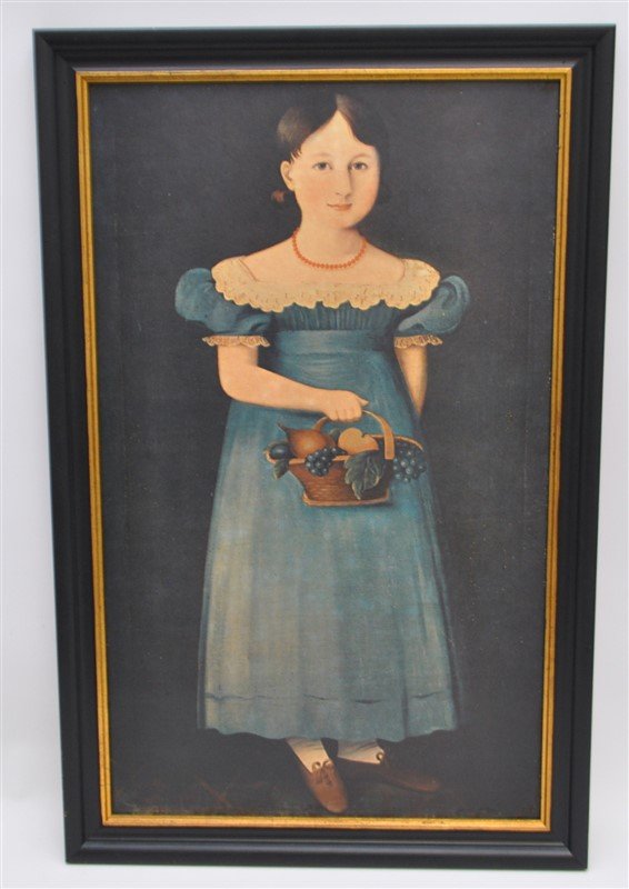 FOLK ART FRAMED PRINT YOUNG GIRL (1 of 7)