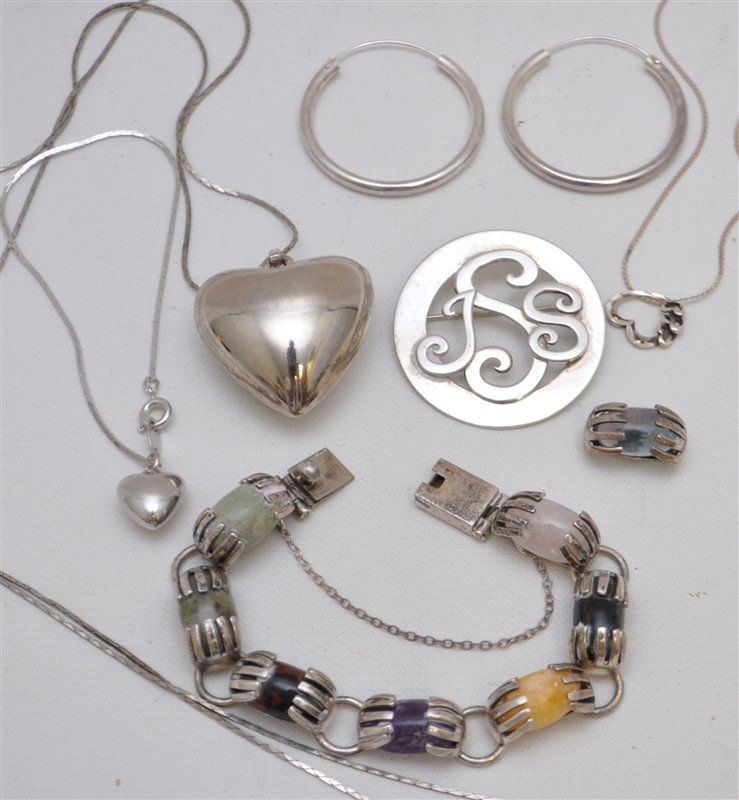 6 PC STERLING - NATURAL STONE TAXCO + (1 of 7)