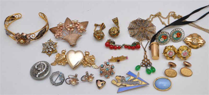 20 pc 1910-1960 COSTUME JEWELRY LOT (1 of 9)