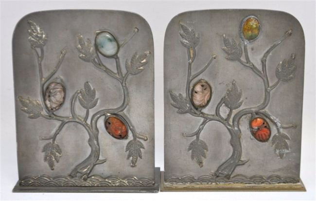 PAIR OF VINTAGE BOOKENDS TREES (1 of 6)
