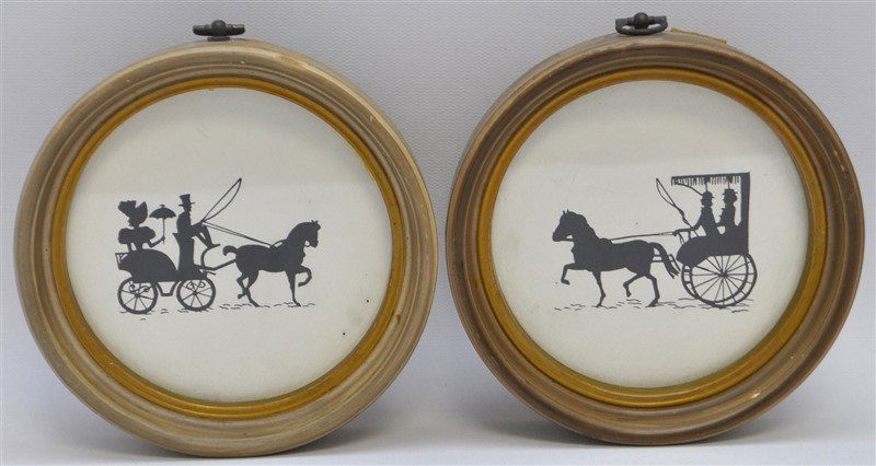 2PC 1950s SILHOUETTES- WOMEN IN CARRIAGES (1 of 7)