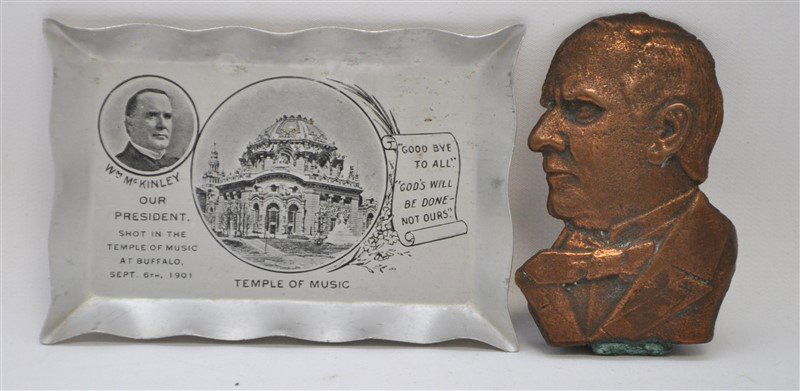 2 PC PRESIDENT MCKINLEY MEMORIAL BRONZE + (1 of 4)