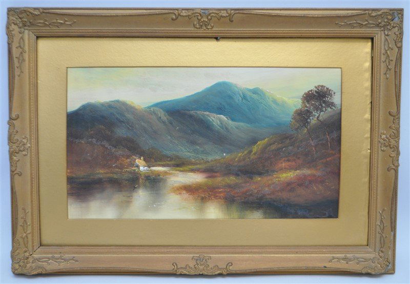 SCOTTISH HIGHLANDS 19th C. OIL ON BOARD (1 of 10)