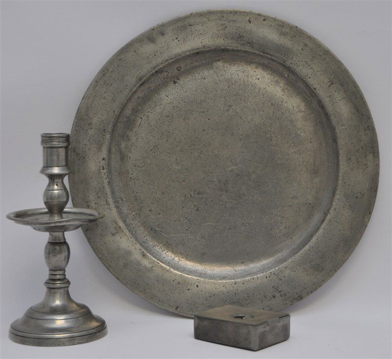 3 pc TOWNSEND & COMPTON C. 1801 PEWTER CHARGER (1 of 10)