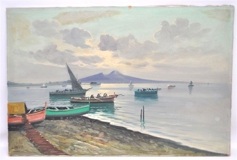 BAY OF NAPLES & FISHING BOATS OIL CIAPPA (1 of 7)