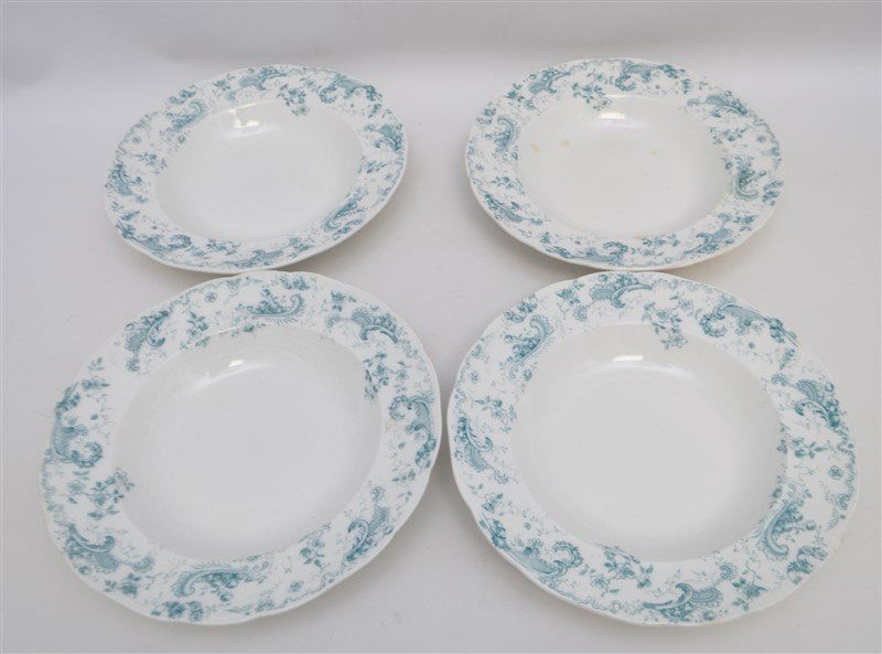 19th c. FLOW BLUE ORLEANS COUPE SOUPS (1 of 9)