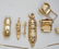11 pc 14k GOLD CHARMS - EARRINGS - BRACELET 18.30 - 2