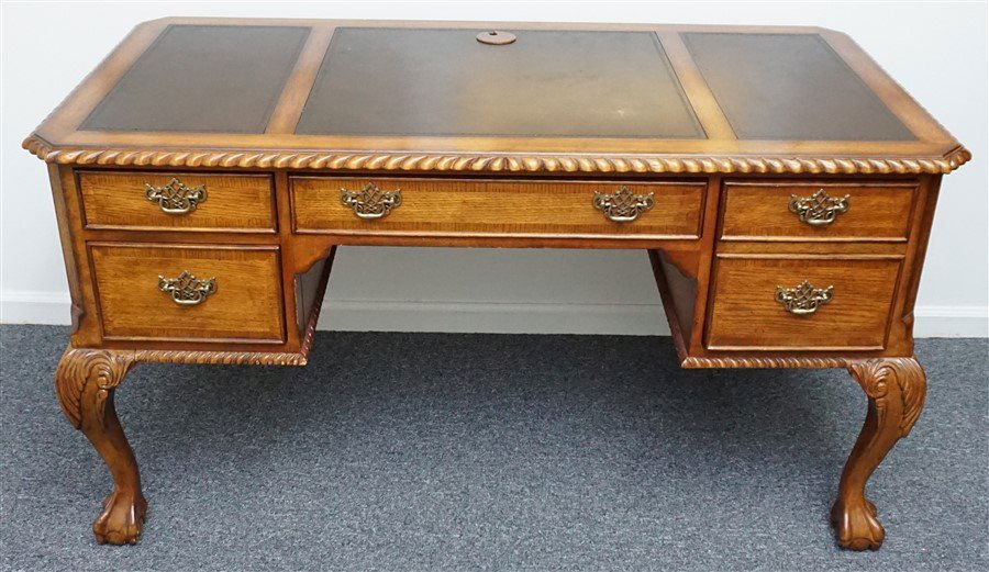 AMERICAN CHIPPENDALE STYLE PARTNERS DESK (1 of 7)