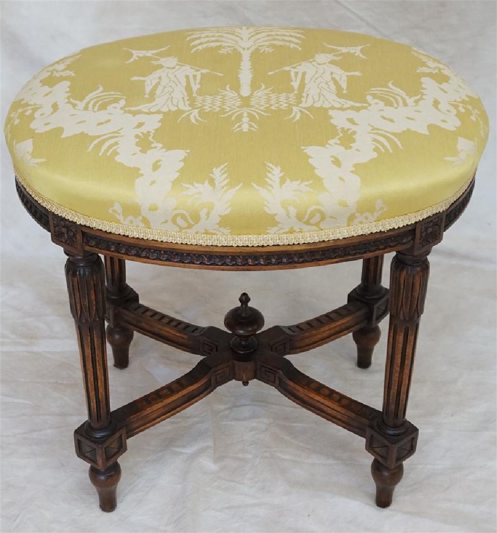 19th c. FINELY CARVED FRENCH STOOL (1 of 6)