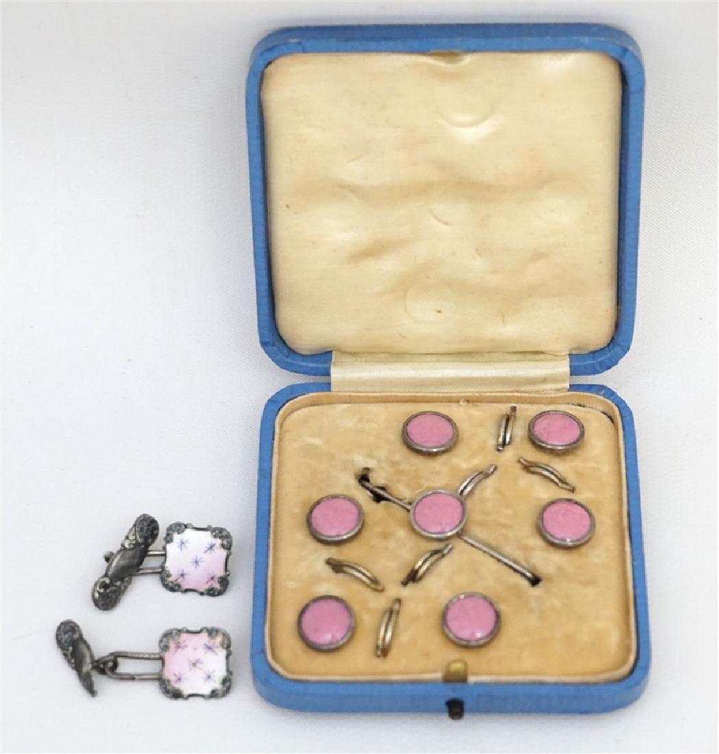 ART DECO PINK TUXEDO SET & ENAMELED CUFFLINKS (1 of 5)