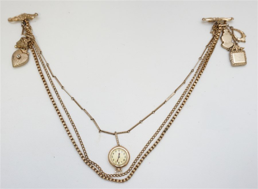 ANTIQUE VICTORIAN ORNATE LADIES WATCH CHAIN (1 of 5)