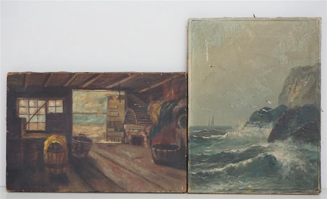 2 ANTIQUE NEW ENGLAND COASTAL OILS (1 of 8)