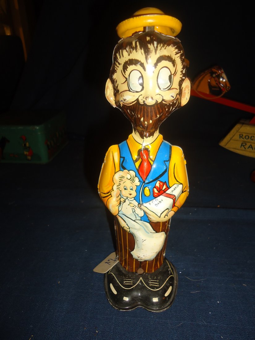 B.O. Plenty by Marx: Sluggish wind-up, 8 1/2" tall, near mint.