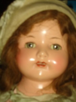 21" Composition Effanbee Doll: Stamped into back of neck Rosemary- walk-talk-sleep.Stuffed torso, composition arms and legs, sleep eyesMade in USA.