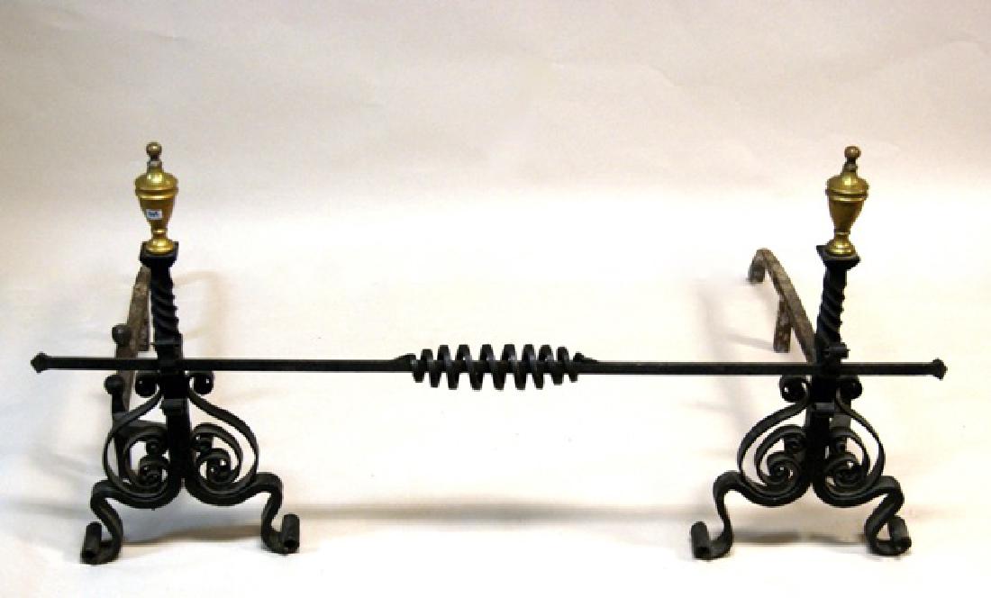 Pair Large Iron Andirons (1 of 1)