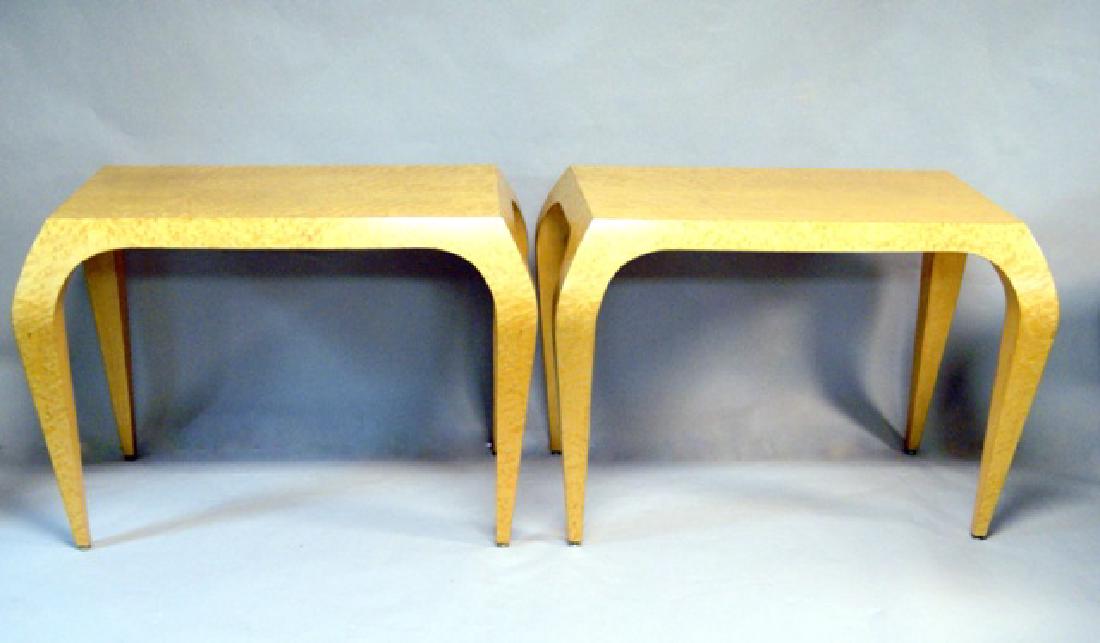 Pair Bird's Eye Maple Tables (1 of 1)
