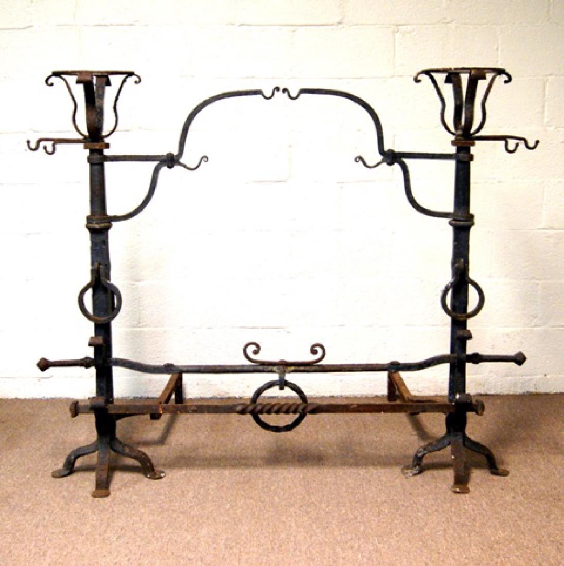 Pair Antique Large Gothic Style Andirons (1 of 2)