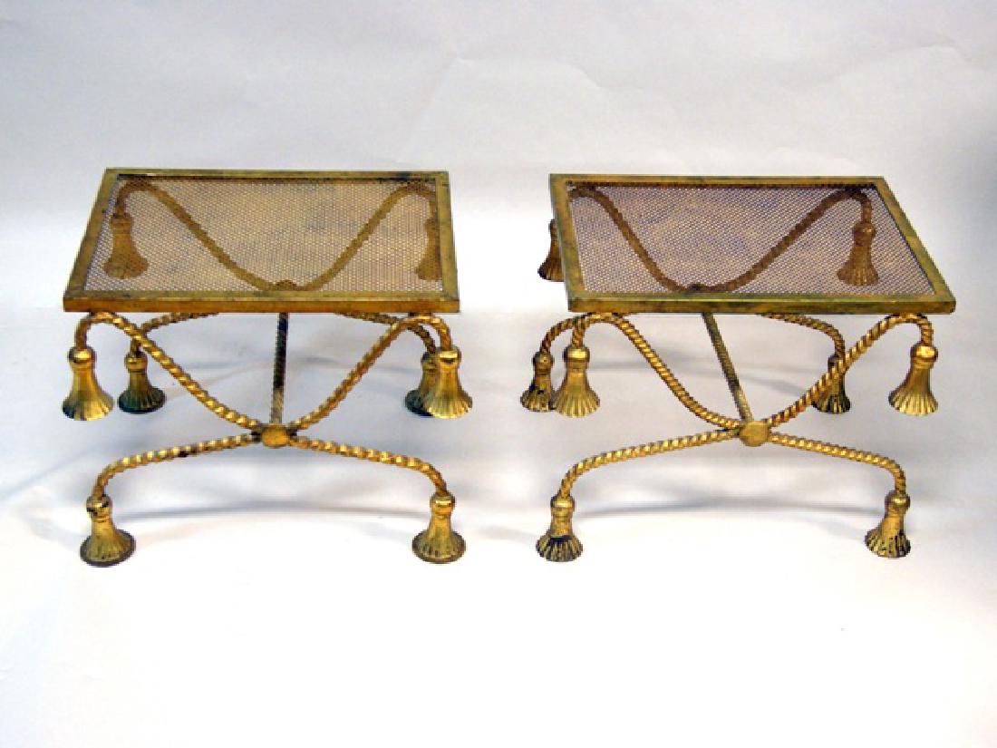 Pair Gold End Tables (1 of 1)