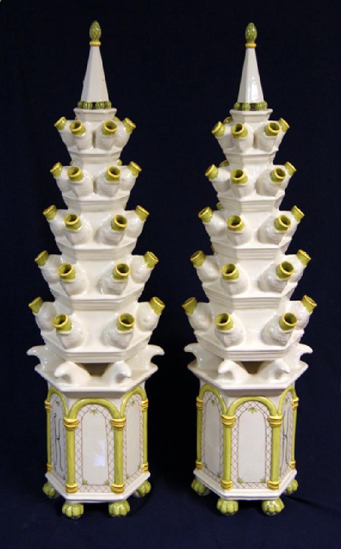 Pair Tall Ceramic Dried Flower Stands (1 of 2)