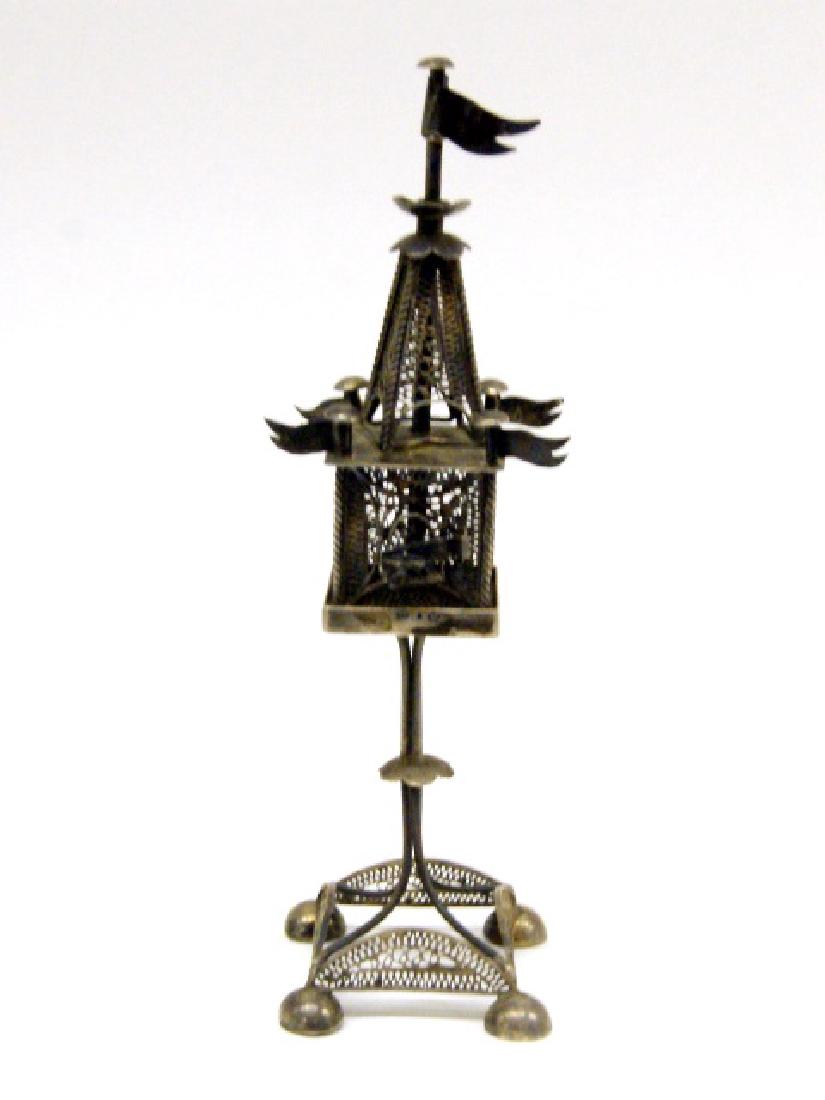 Antique Judaica Silver Spice Tower (1 of 2)