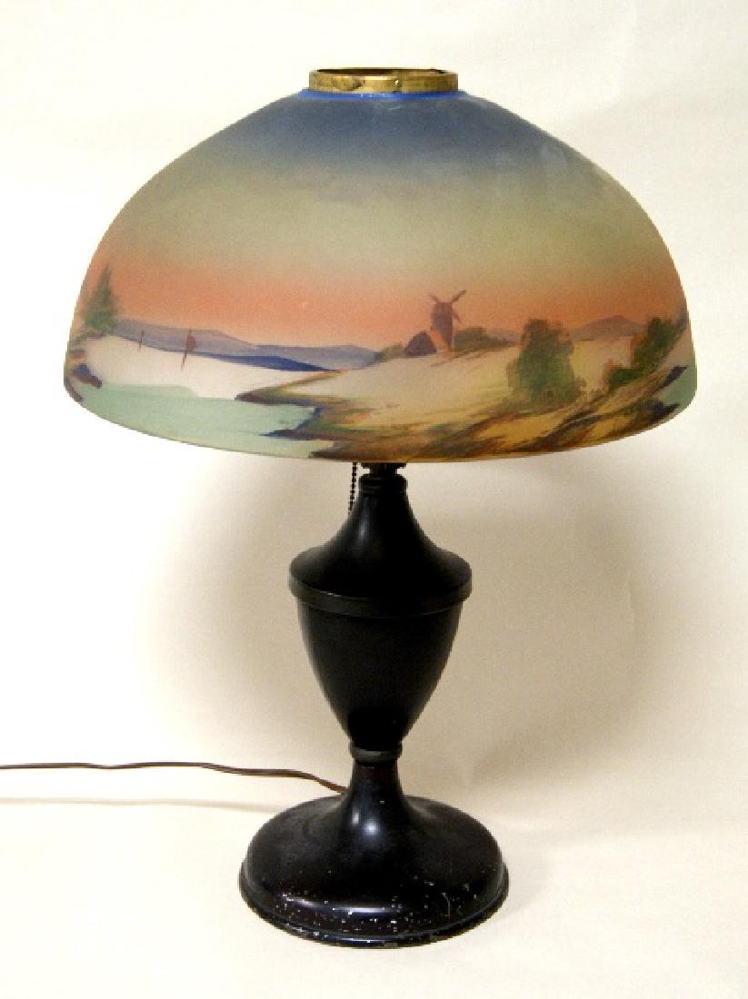 Antique Reverse Painted Lamp (1 of 3)