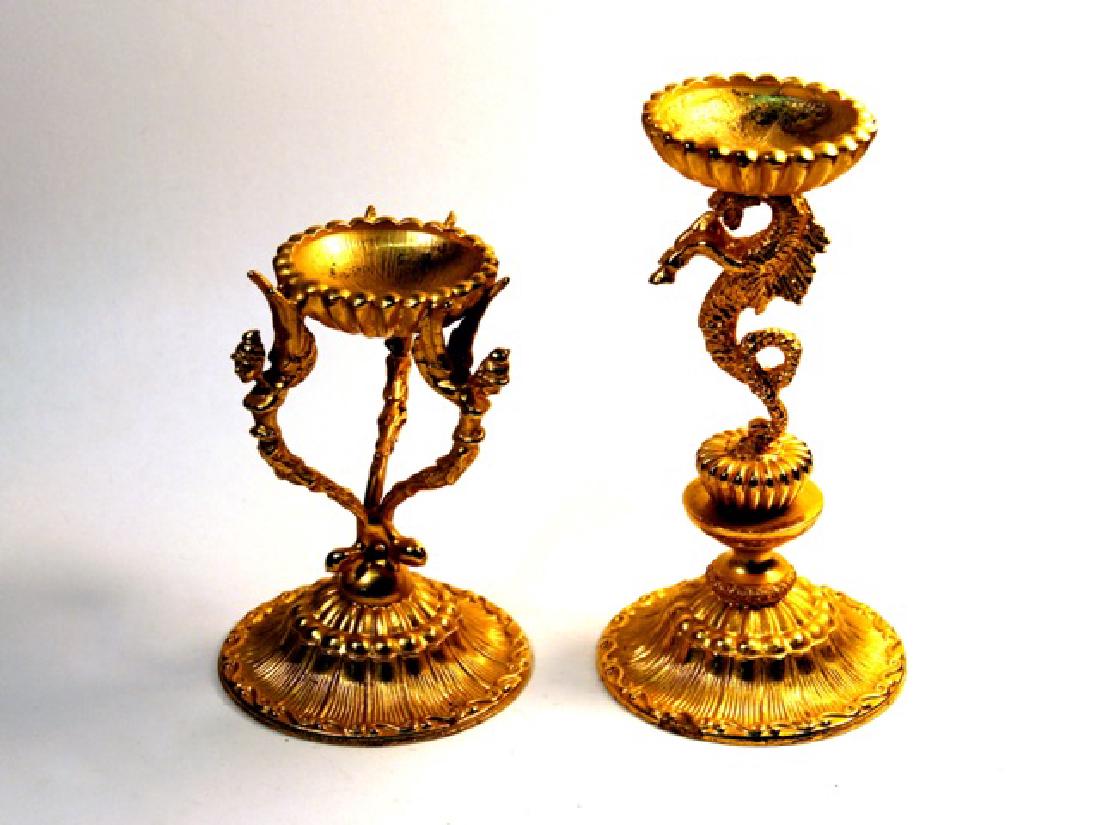 Pair of Miniature Ormolu  Bird Baths (1 of 3)