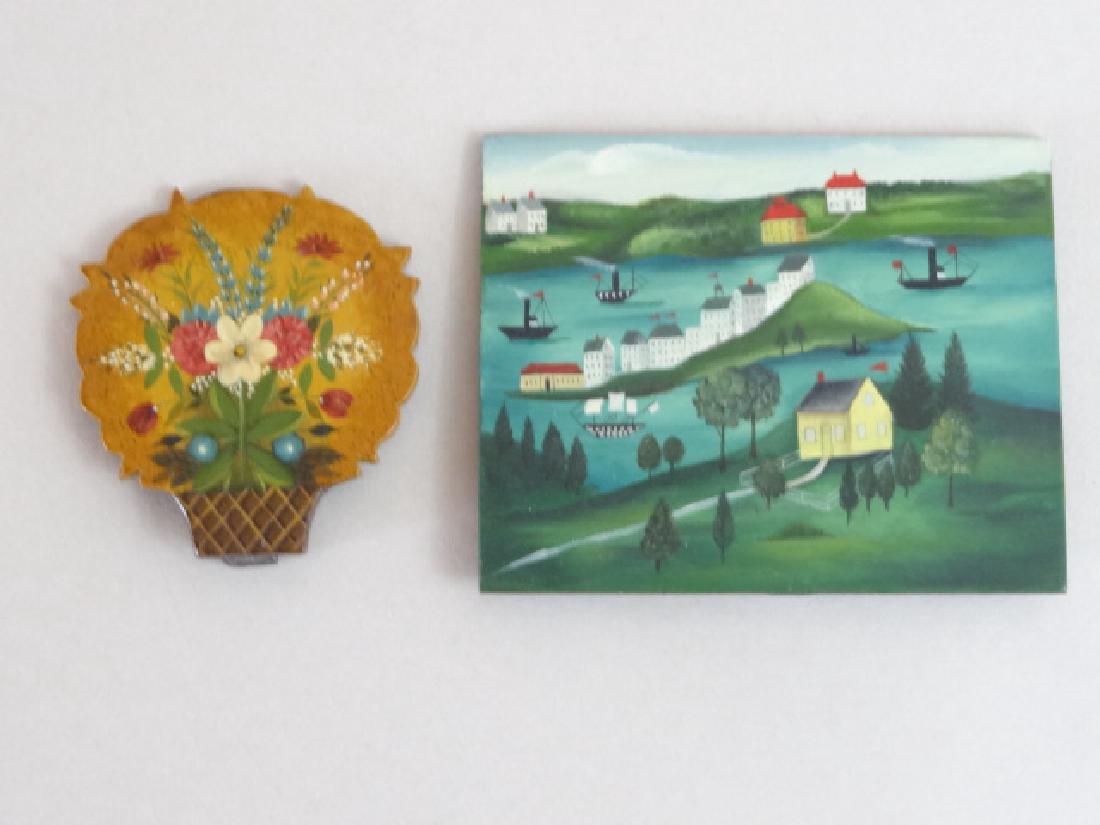 Therese Bahl Two Hand-painted Fireplace Screens (1 of 2)