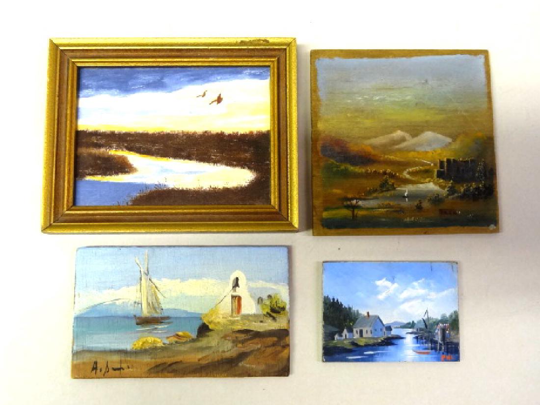Four Dollhouse Miniature Oil Paintings (1 of 1)