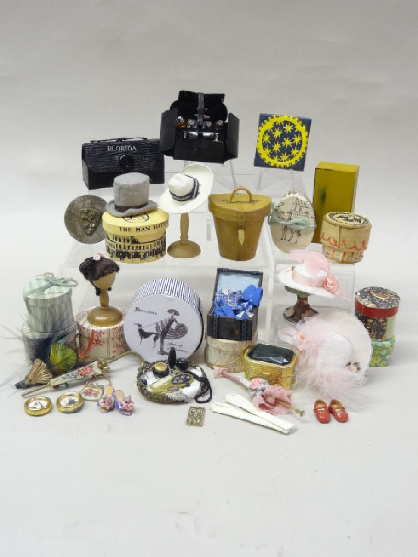 Dollhouse Miniature Hats & Boxes (1 of 1)