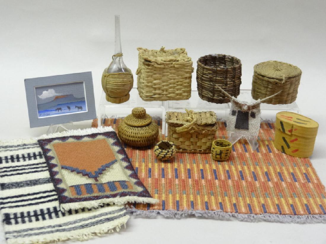 Miniature American Indian Rugs &          Baskets (1 of 1)