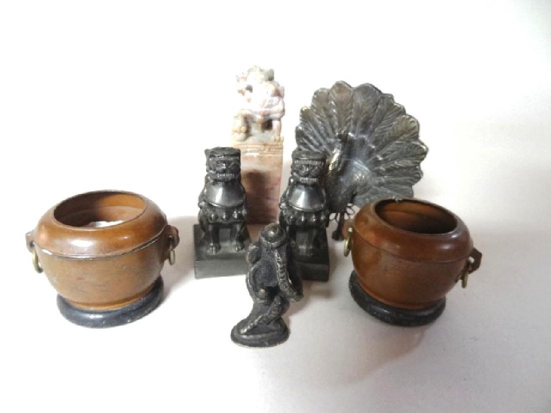 Dollhouse Miniature Pair Bronze Urns (1 of 1)