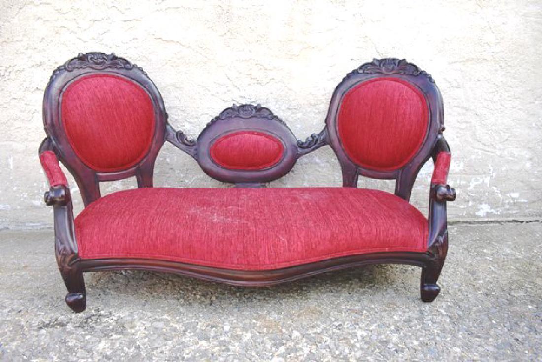 Child Size Victorian Red Sofa Contemporary (1 of 1)