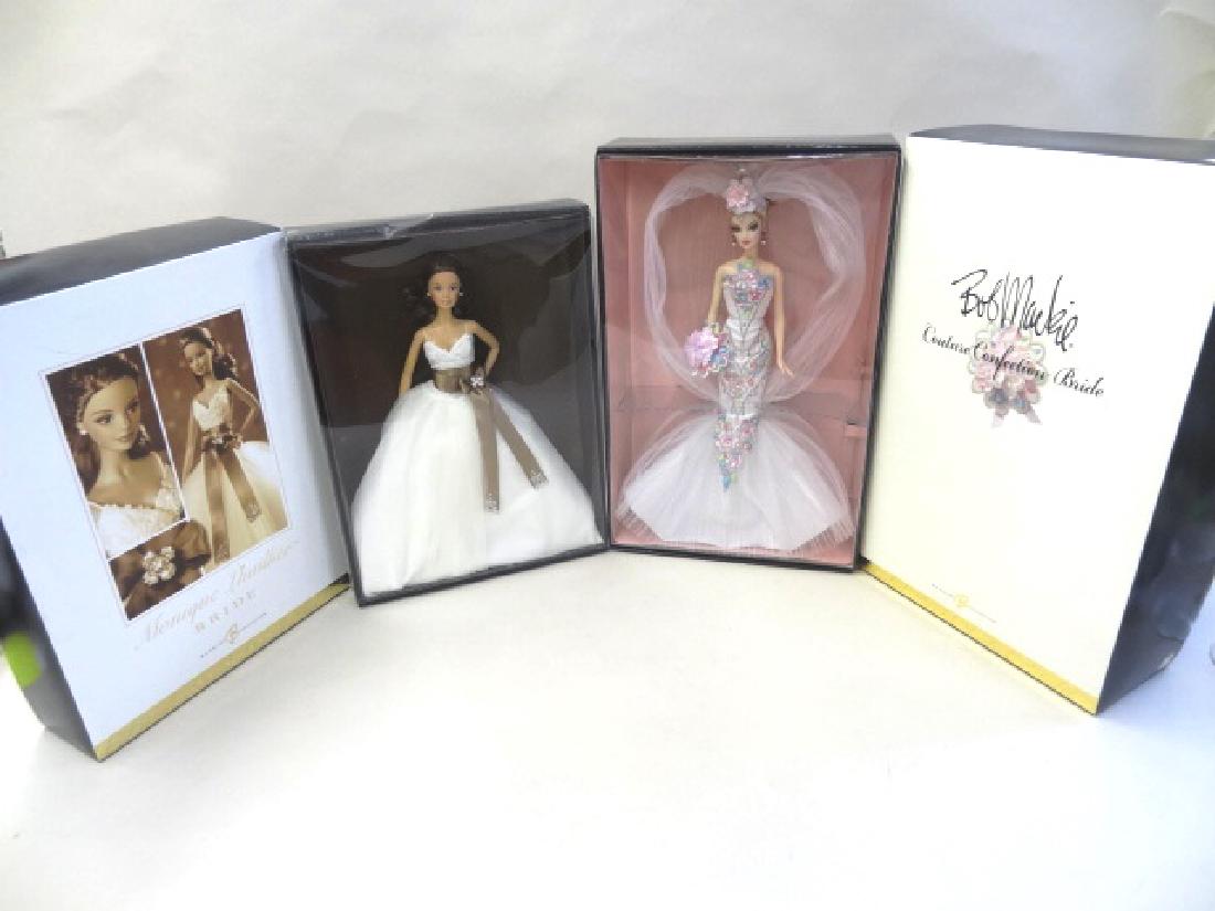 Barbie Monique Lhuillier Bride Couture Confection Bride: Two Gold label bride Barbie dolls, Monique Lhuillier & Bob Mackie Couture Confection Bride, both NRFB boxes have some damage