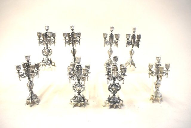 Dollhouse Miniature Sterling Silver  Candelabras (1 of 1)