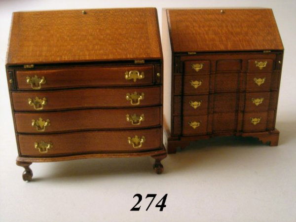 Secretary Desks Desks Edward Norton: Signed Edward Norton, Governor Winthrop Desk w/Ball & Claw Ft, Full Interior, Signed Ed Norton Chippendale Block Front Desk, 3 x 3"