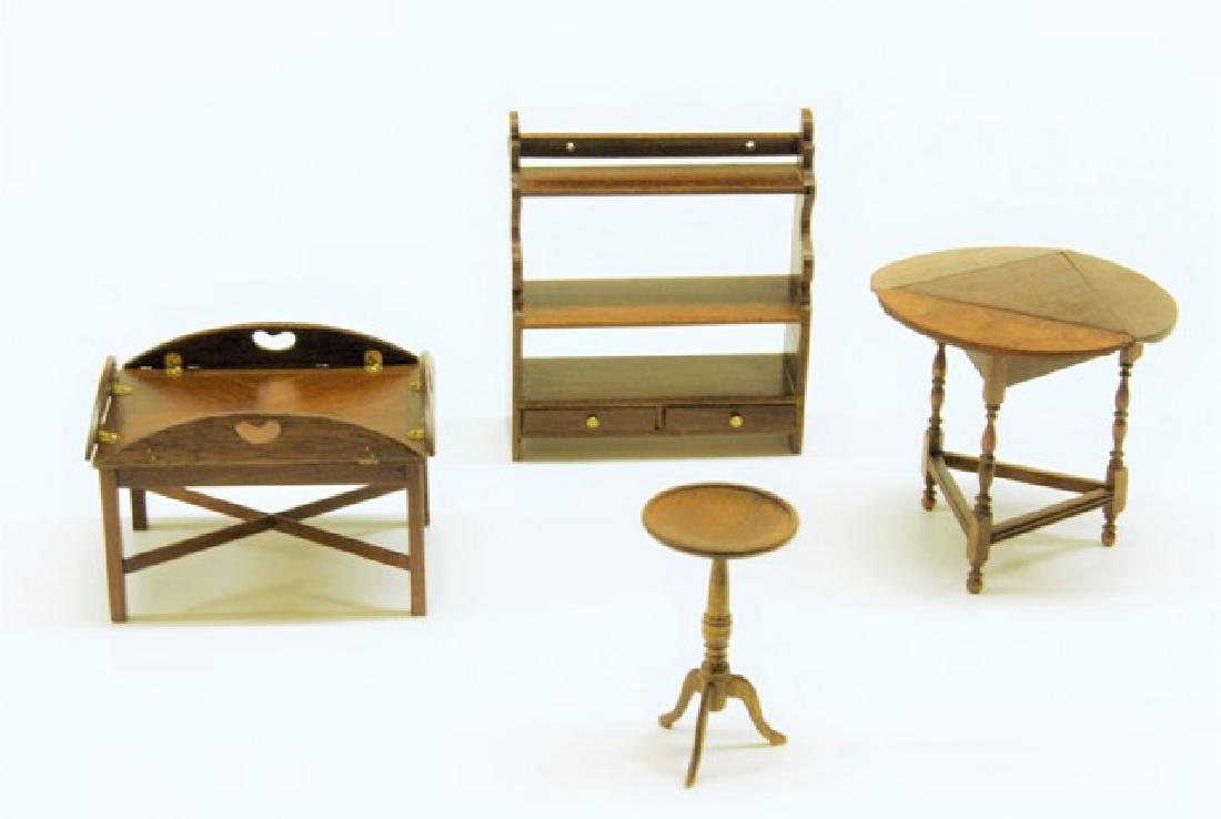 Four Artisan Dollhouse Wood Furniture Pieces (1 of 4)