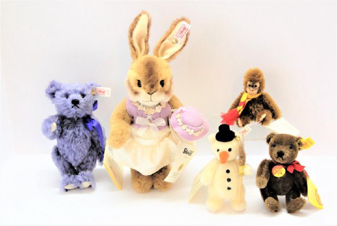 Steiff Rabbit, Monkey, and Bears (1 of 1)