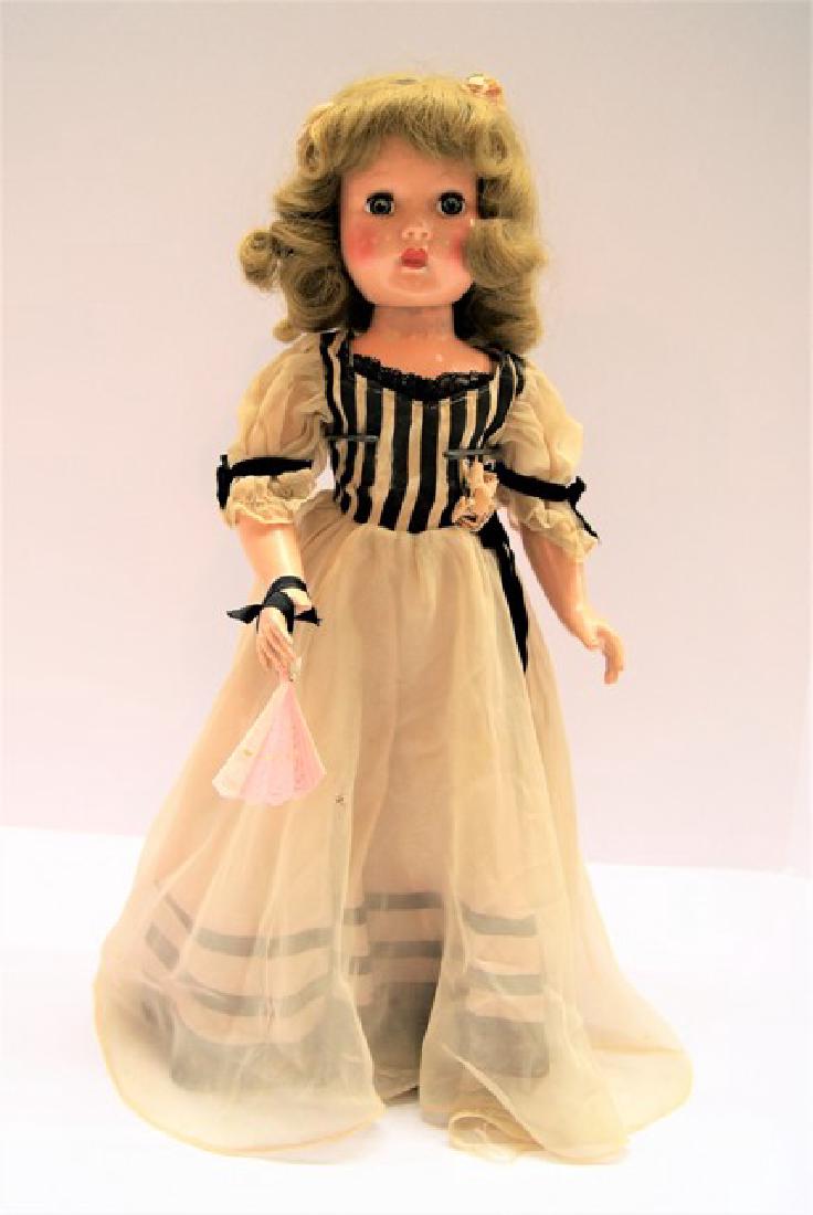 Effanbee Honey Composition Doll: Effanbee Honey composition doll, 19 in., original dress, face & body in good condition, hair has original curls, neck show some wear, she is Lovely!