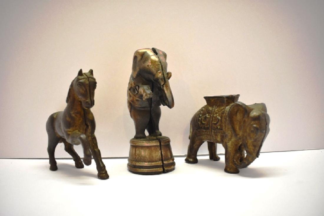 Three Cast Iron Animal Banks (1 of 1)
